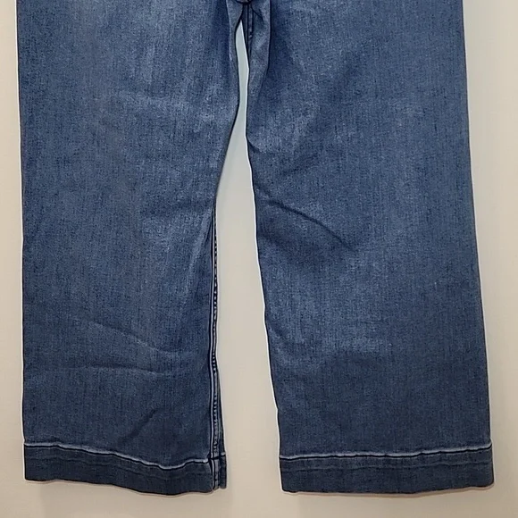 Anthropologie Maeve The Colette Crop High-Rise Wide-Leg Jeans light-to-med Sz 12 - Picture 14 of 16